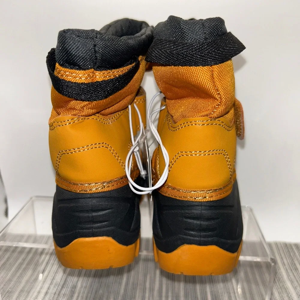 Cat & Jack Toddler Boys Bernardo Fox Snow Boots Tan Black Orange Size 7 NWT